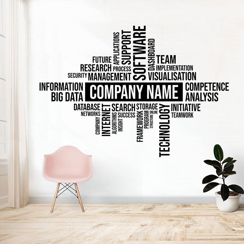 Office Furniture Custom - Custom Business Name Wall Decal, Vinyl
