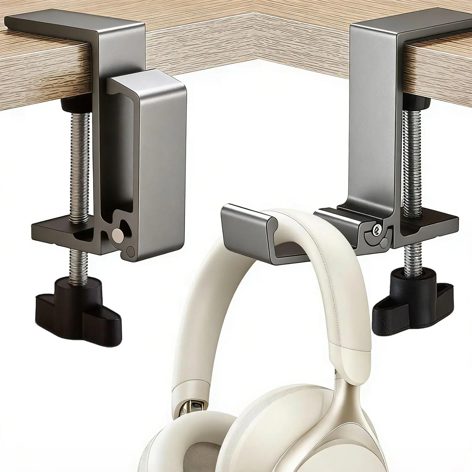 Gaming Desk With Hutch - Adjustable Desk Edge Hook Gaming Headset