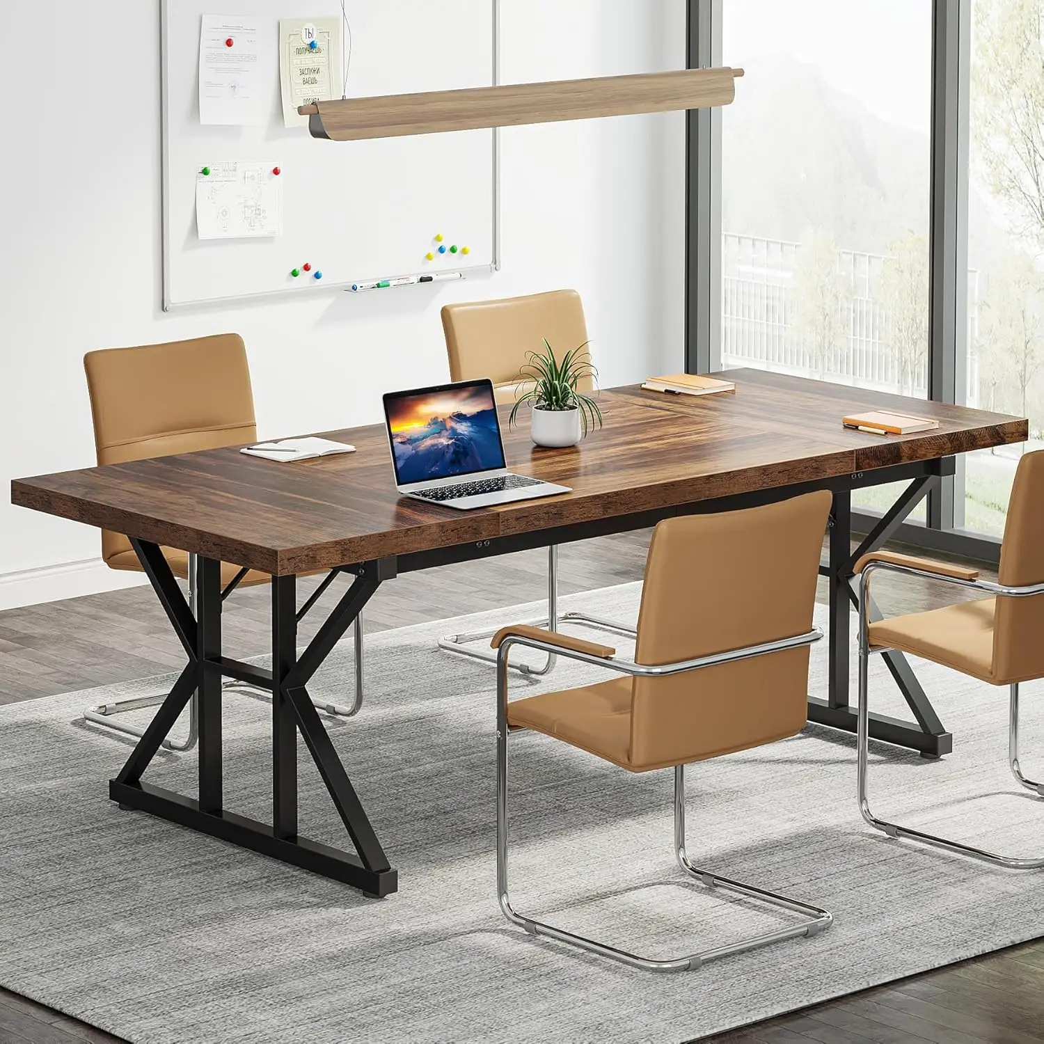 Office Furniture Custom - 6FT Conference Table 70.86x31.49x29.52in Rectangle Rustic