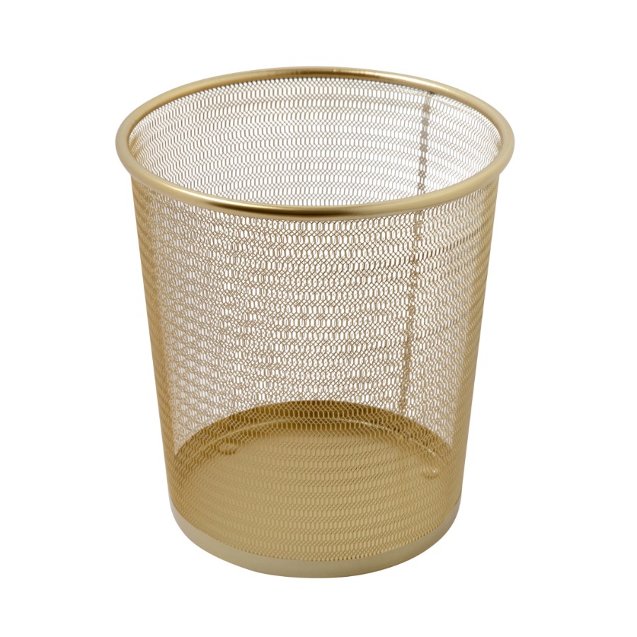 Paper Basket Mesh - Ryder Gold Mesh Metal Trash Can