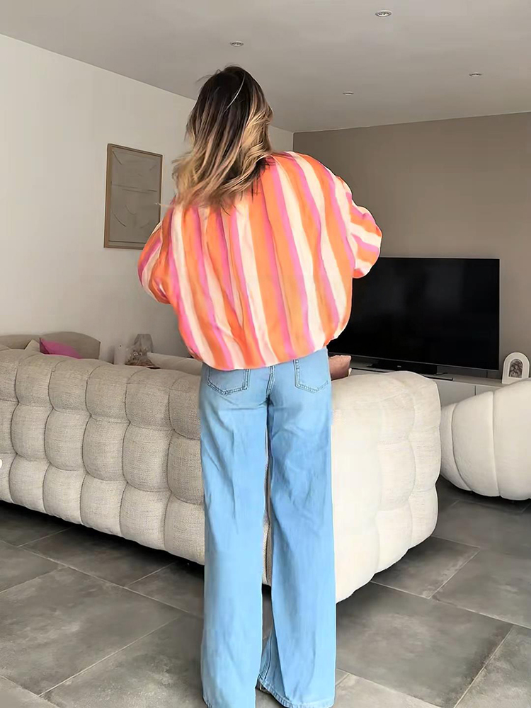 Women‘s Striped Bomber Jacket  - Coat Rack Standing review and price