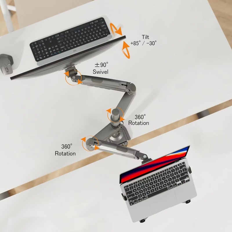 Dual Arm 2 in 1 Combo Laptop M - Adjustable Monitor Mount review and price