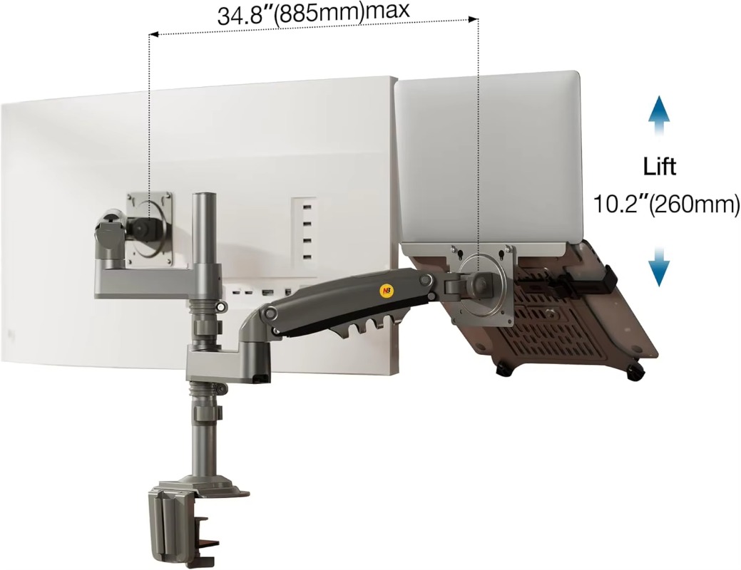 Dual Arm 2 in 1 Combo Laptop M - Adjustable Monitor Mount review and price