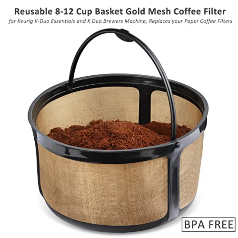Reusable 8-12 Cup Basket Gold  - Paper Basket Mesh review and price