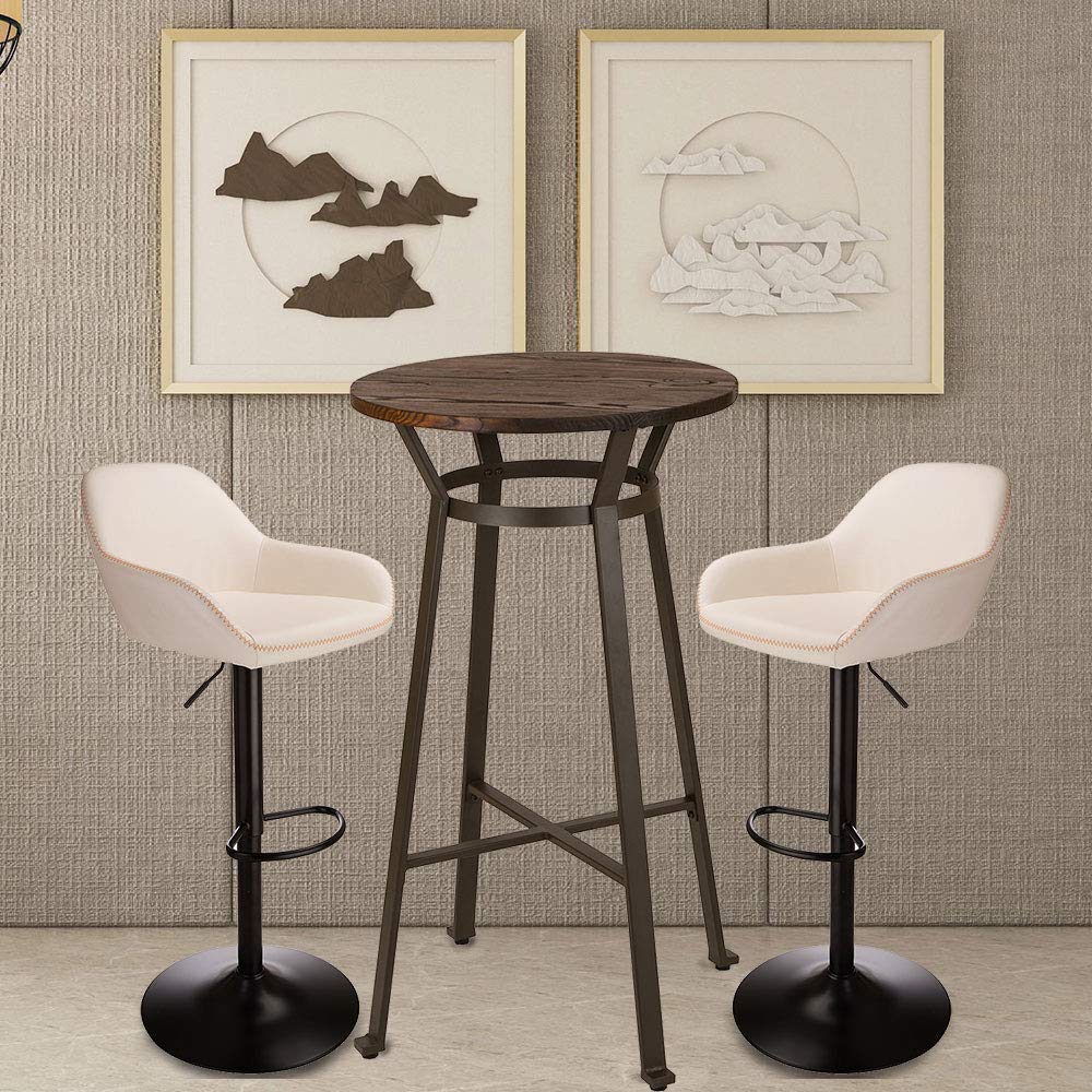 3Pc Pub Table & Swivel PU Bar  - Office Furniture Custom review and price