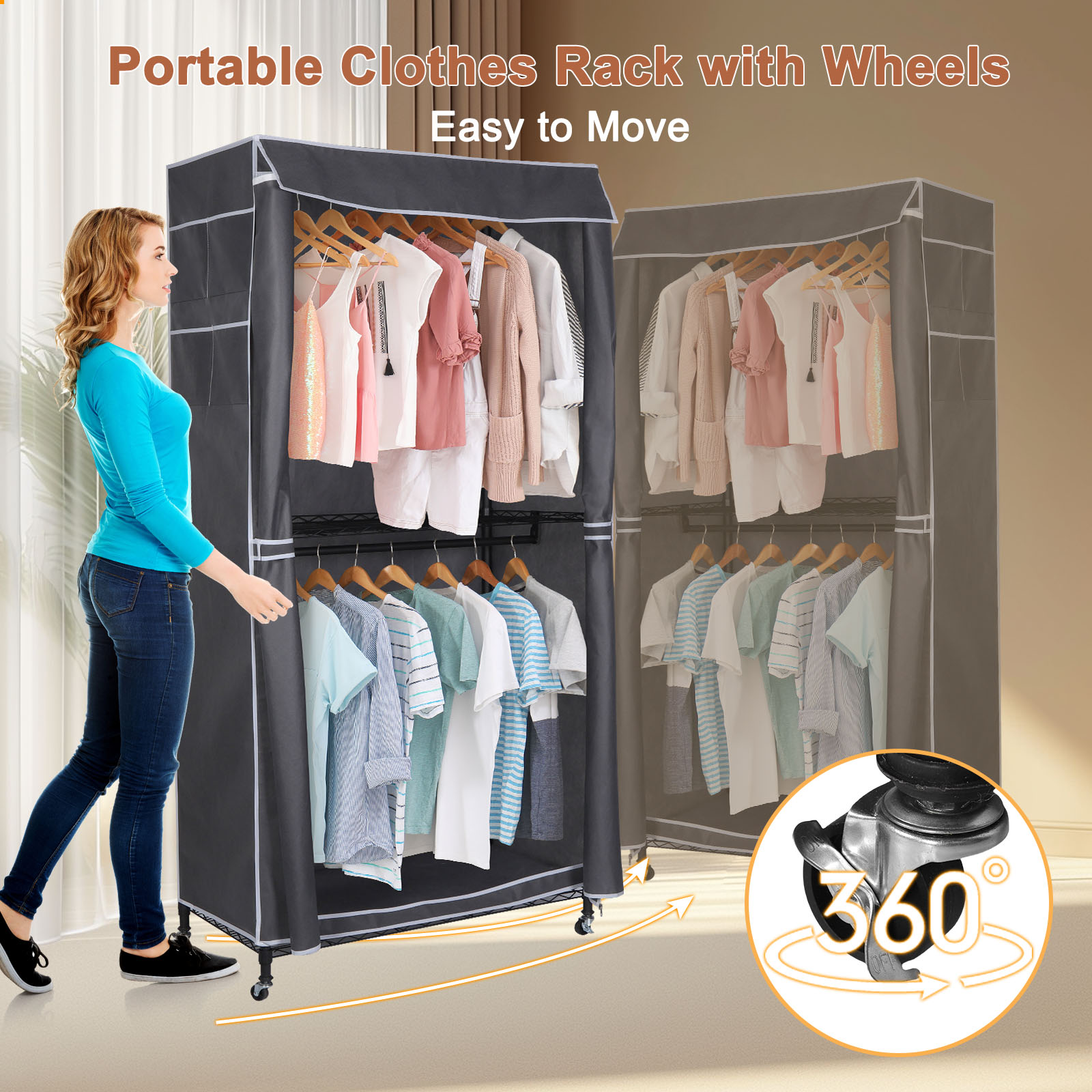 Clothes Rack Standing Rolling  - Coat Rack Standing review and price