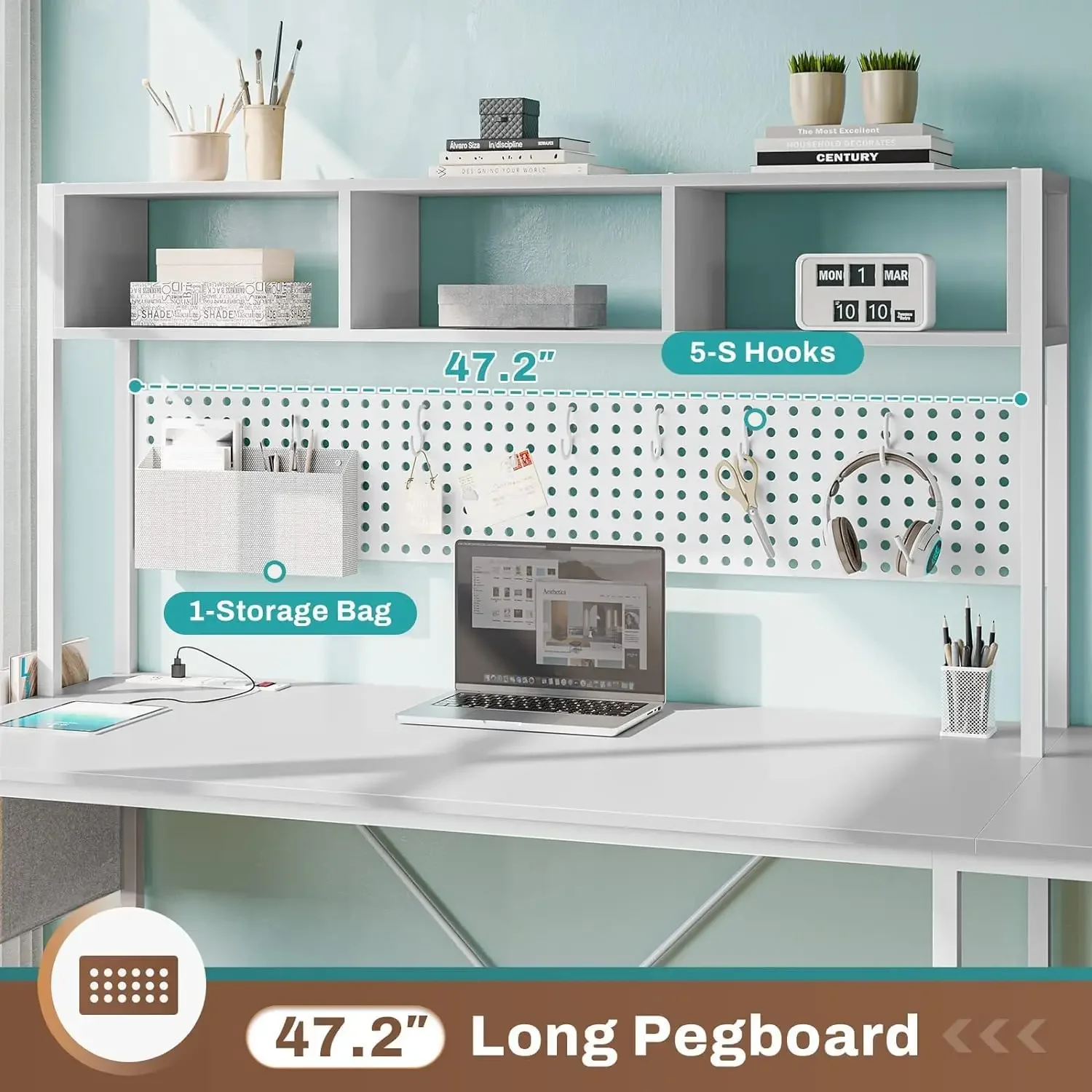 [Limited Time Offer!]White L S - Gaming Desk With Hutch review and price