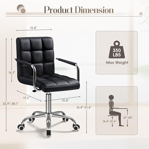 Black PU Leather Swivel Office - Office Furniture Commercial review and price