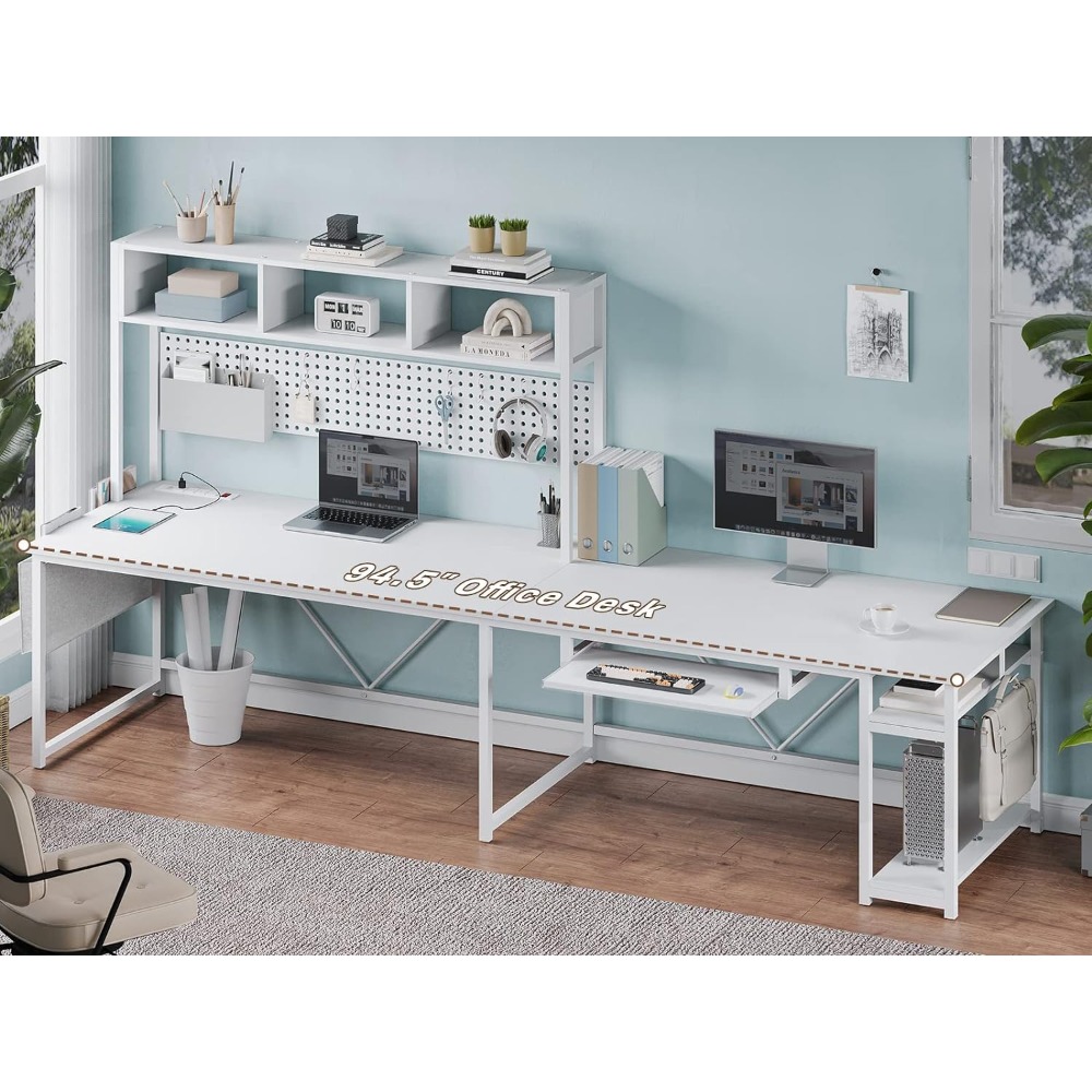 White L Shaped Gaming Desk, Re - Gaming Desk With Hutch review and price
