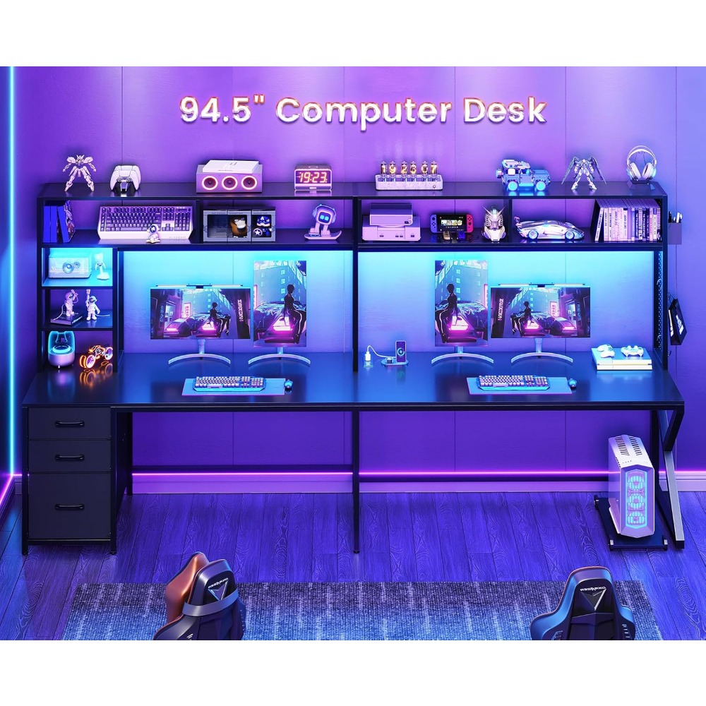 L Shaped Gaming Desk with Stor - Gaming Desk With Hutch review and price