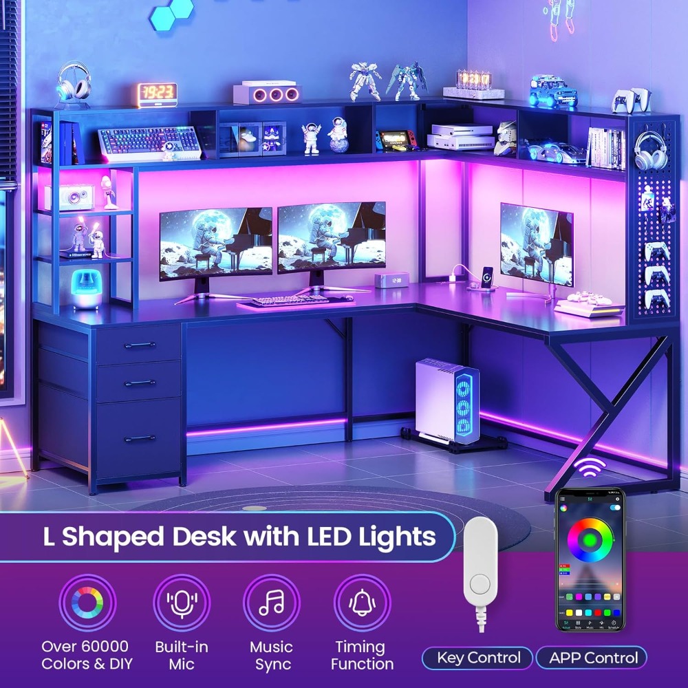 L Shaped Gaming Desk with Stor - Gaming Desk With Hutch review and price