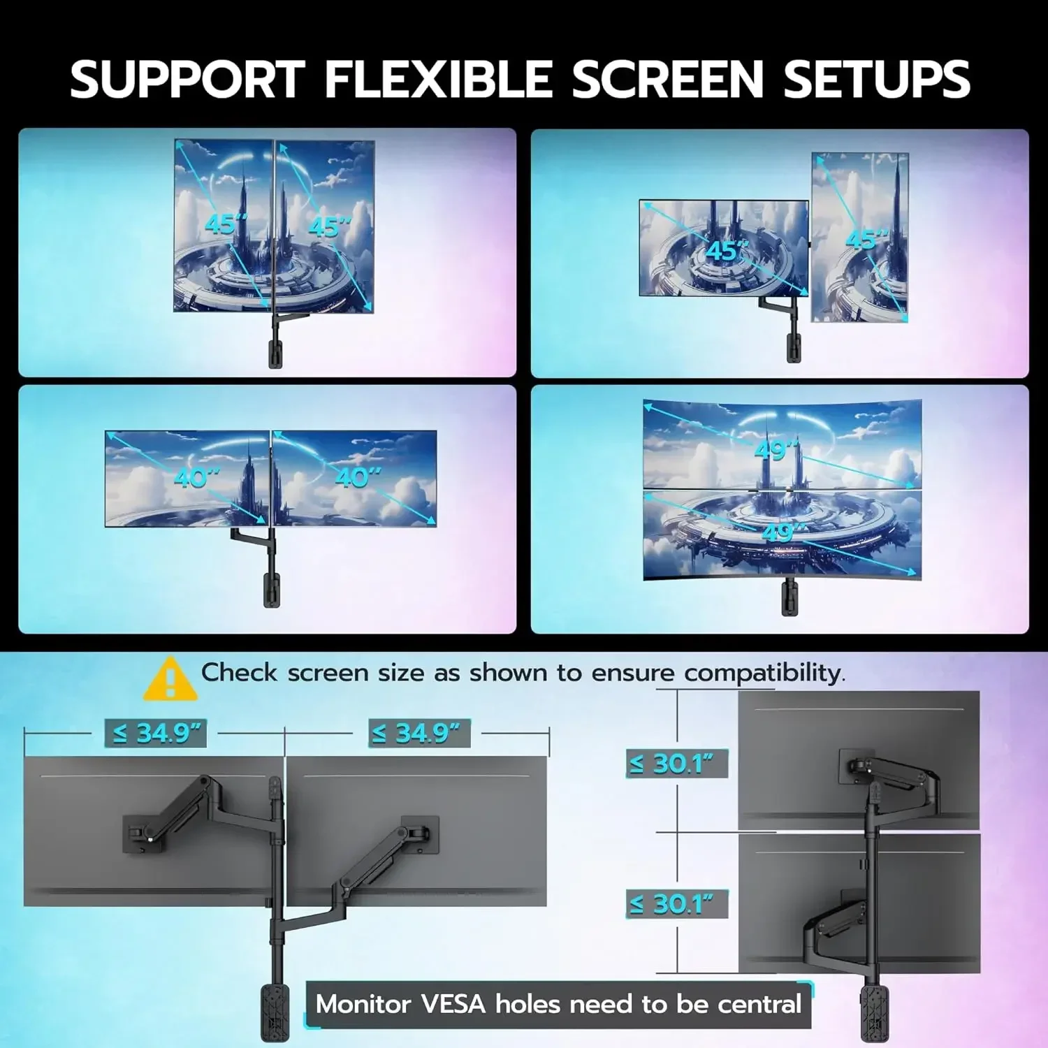 Dual Monitor Wall Mount for 17 - Adjustable Monitor Mount review and price