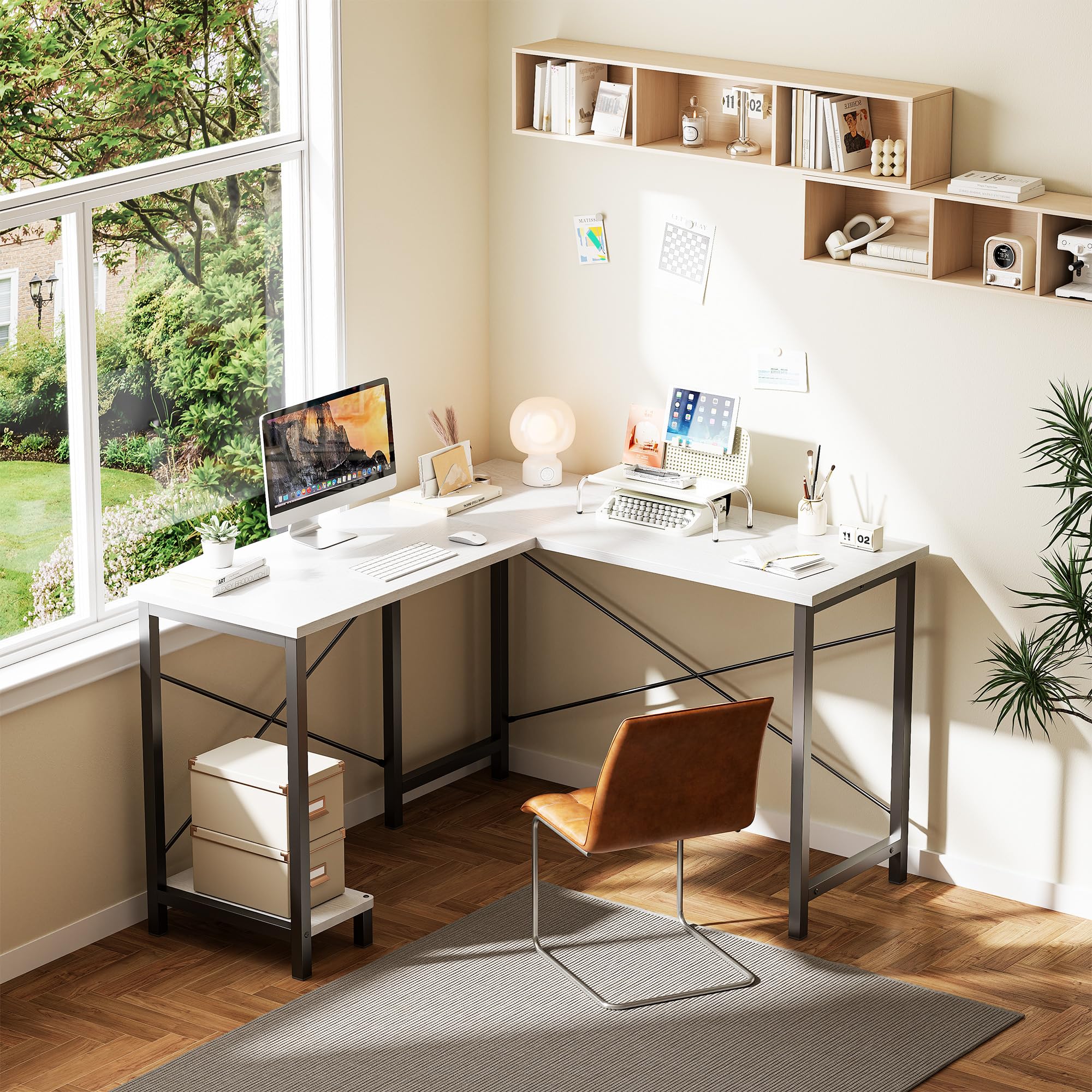 JHK 50 Inch L Shaped Desk Comp - Gaming Desk With Hutch review and price