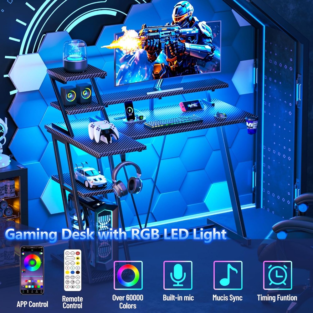 Premium 39 Inch Gaming Desk wi - Gaming Desk With Hutch review and price