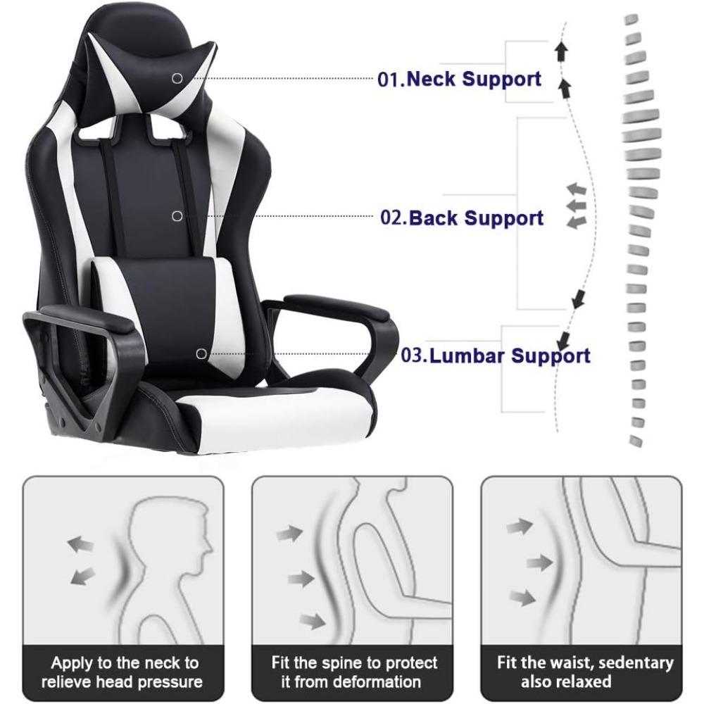 BestOffice High-Back Gaming Ch - Gaming Desk With Hutch review and price