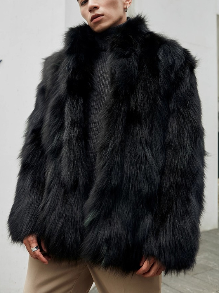 Furry Stand Collar Oversized T - Coat Rack Standing review and price