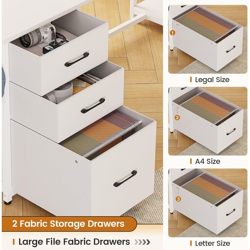 58 L-Shaped Desk with 3 Drawer - Gaming Desk With Hutch review and price
