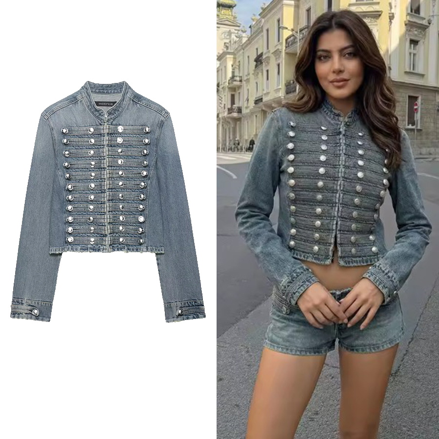 Women Holiday Chic Denim Jacke - Coat Rack Standing review and price