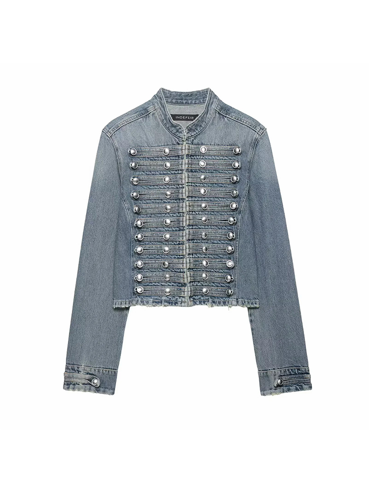 Women Holiday Chic Denim Jacke - Coat Rack Standing review and price