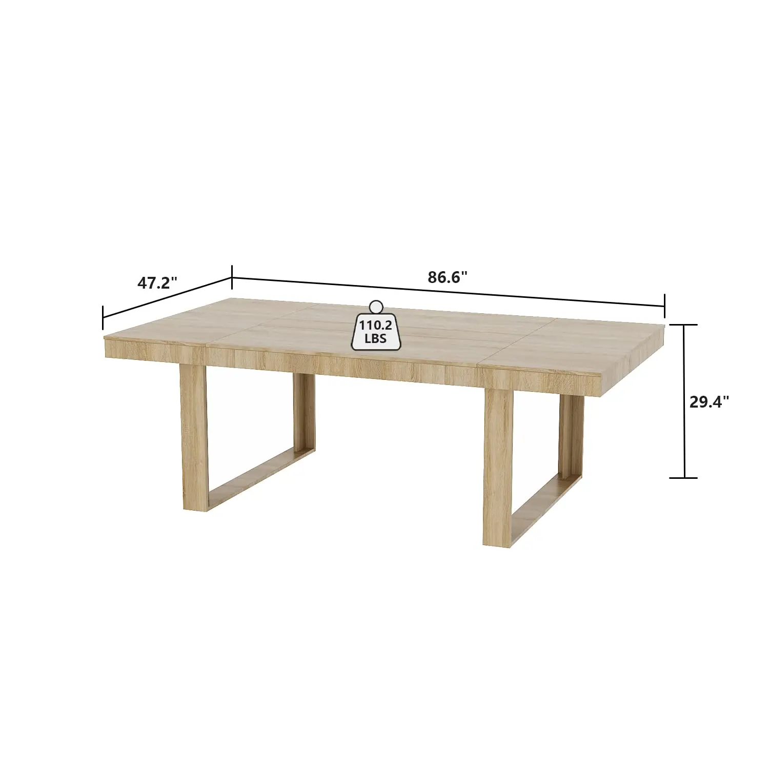 86.6in Rectangular Wood Dining - Office Furniture Custom review and price