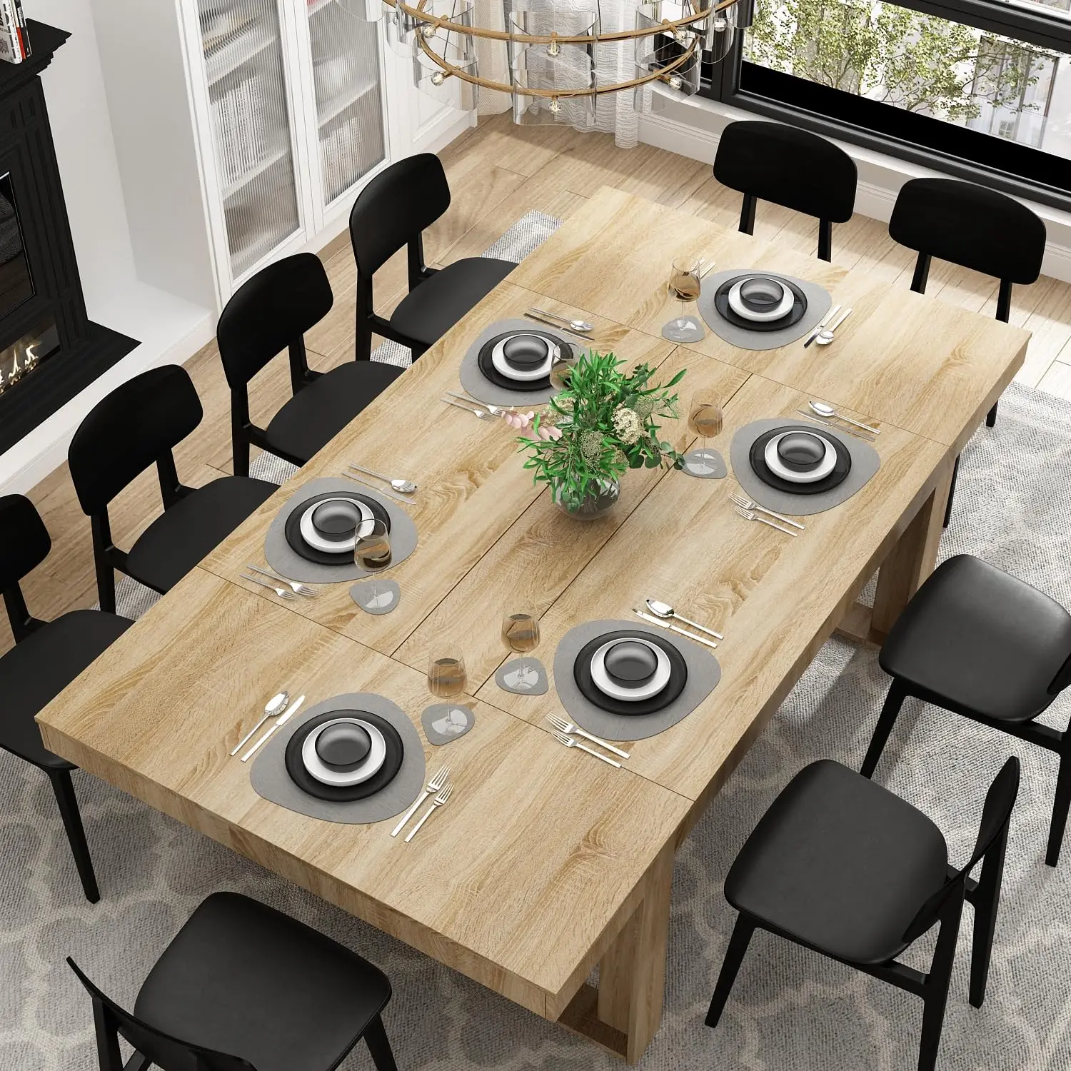 86.6in Rectangular Wood Dining - Office Furniture Custom review and price