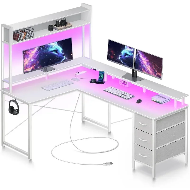 K Computer Desk L Shaped with  - Gaming Desk With Hutch review and price