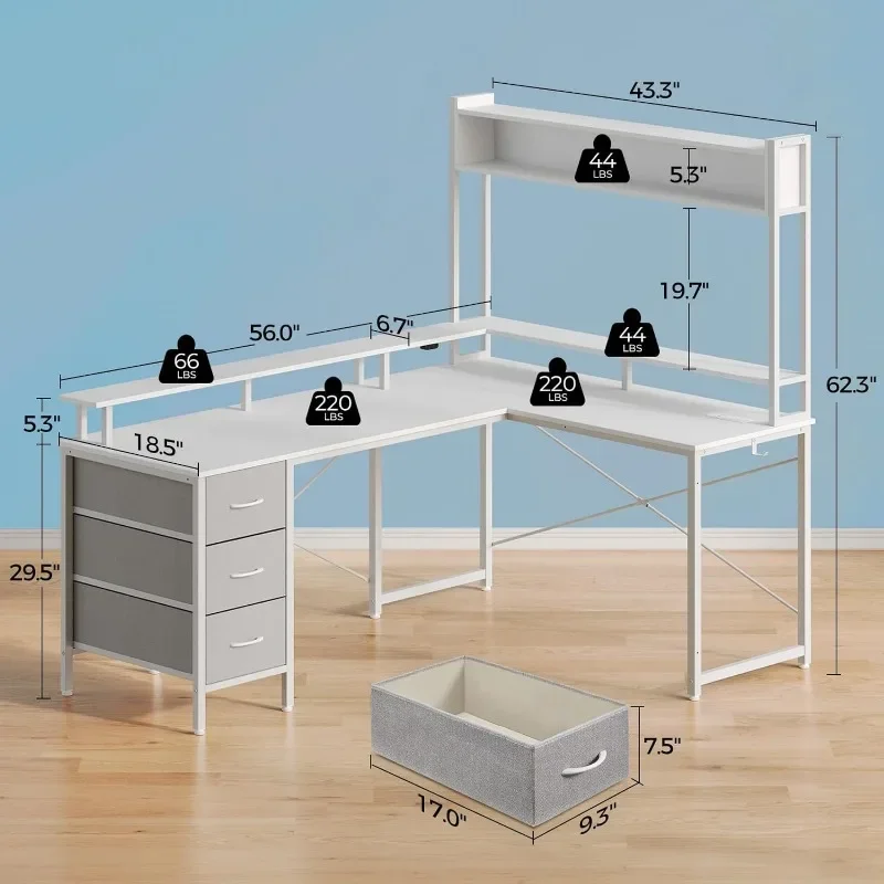 K Computer Desk L Shaped with  - Gaming Desk With Hutch review and price
