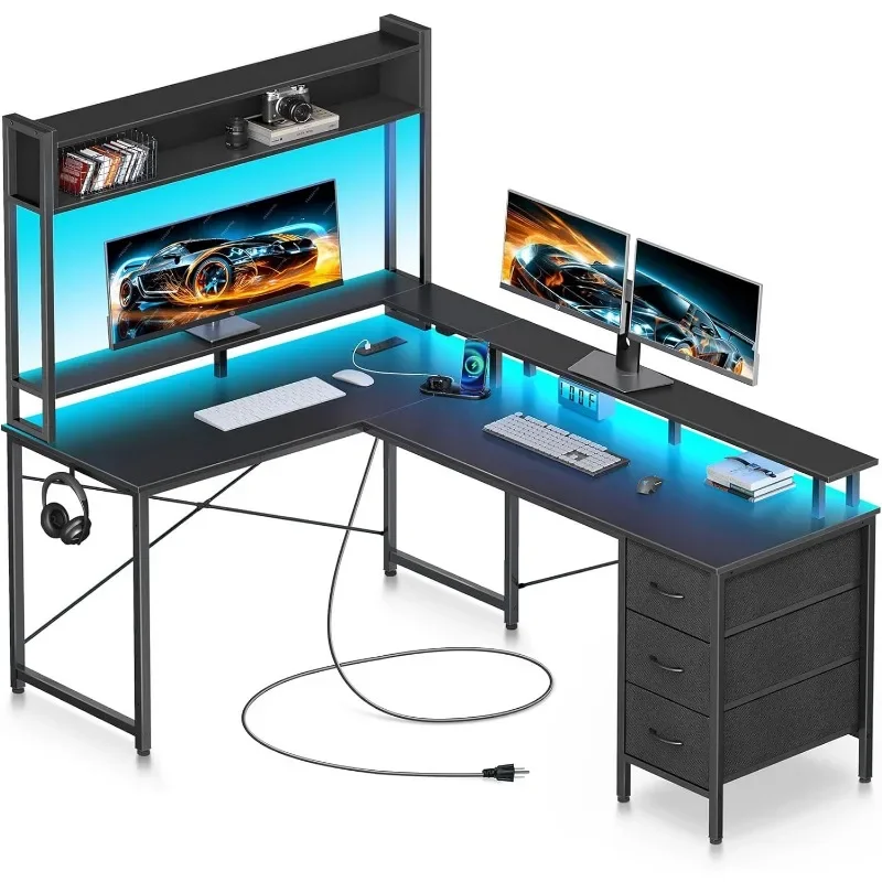 K Computer Desk L Shaped with  - Gaming Desk With Hutch review and price